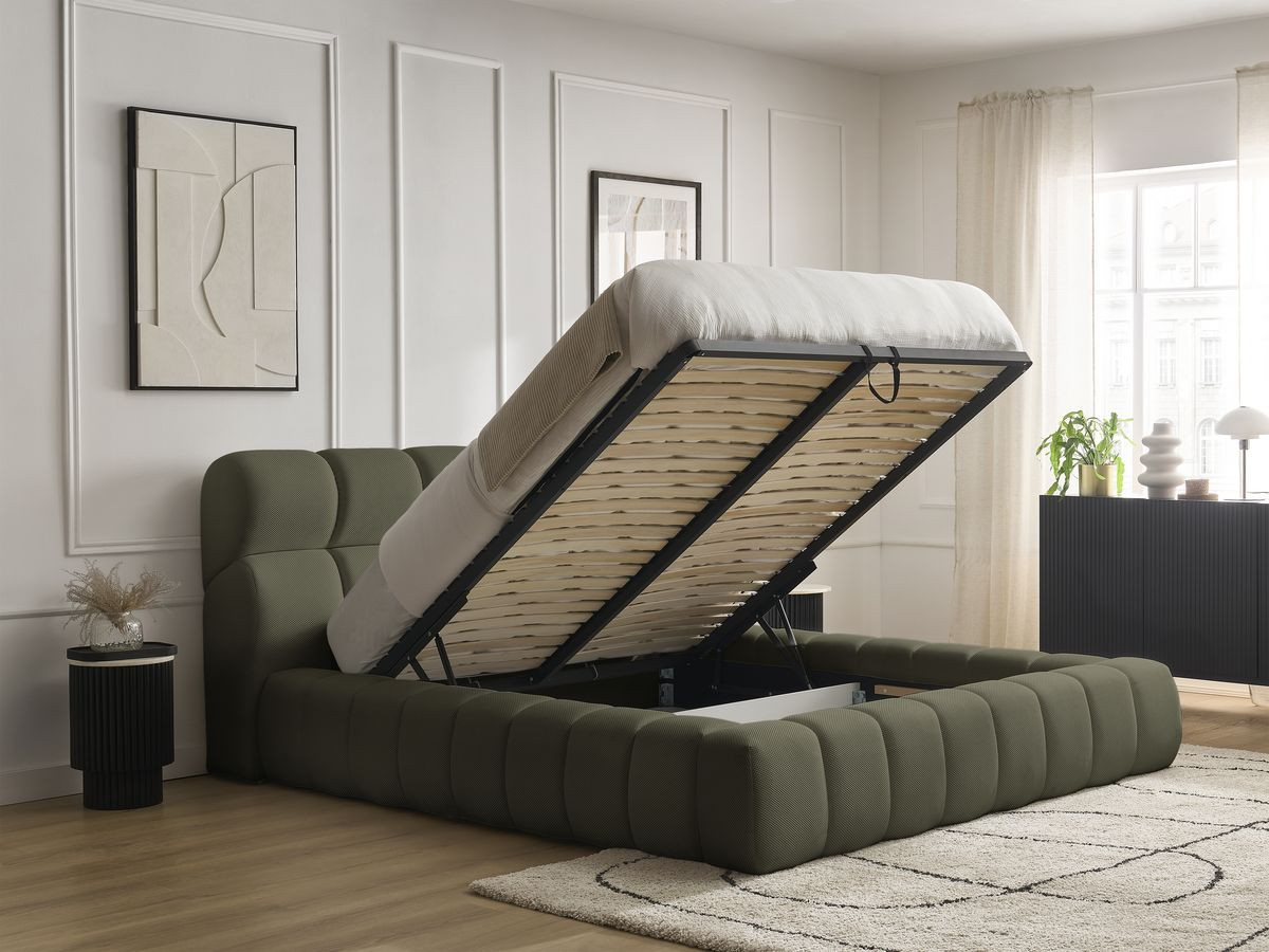 Lit coffre MONT-BLANC tissu mesh