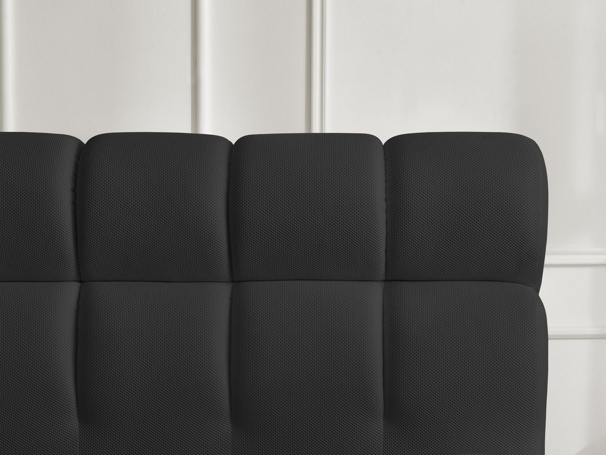 Canapé d'angle fixe EVEREST tissu chiné - Orange - Angle droit - 10 coussins