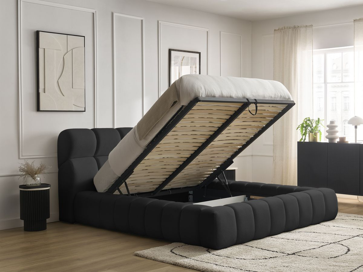 Lit coffre MONT-BLANC tissu mesh