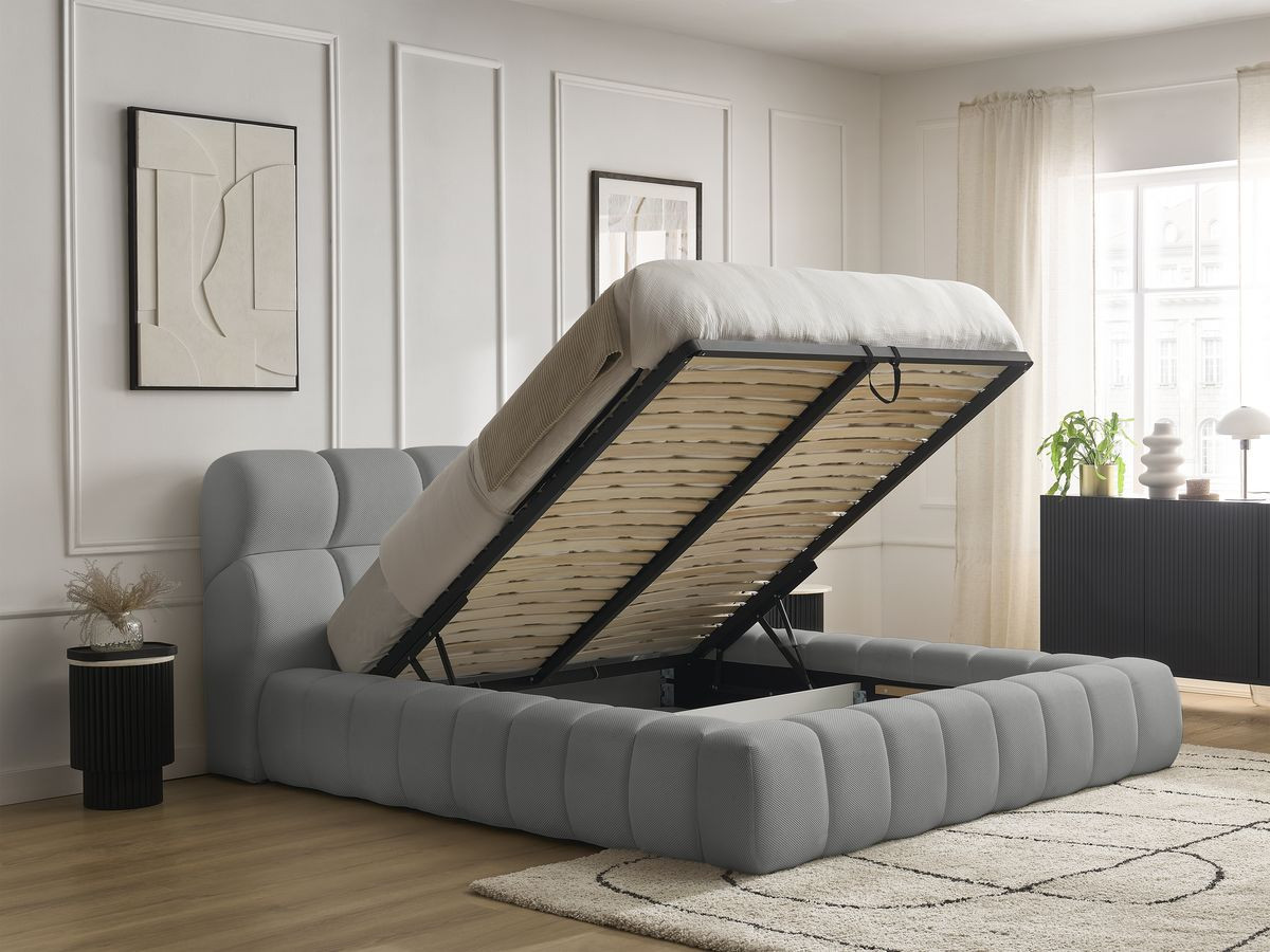 Lit coffre MONT-BLANC tissu mesh