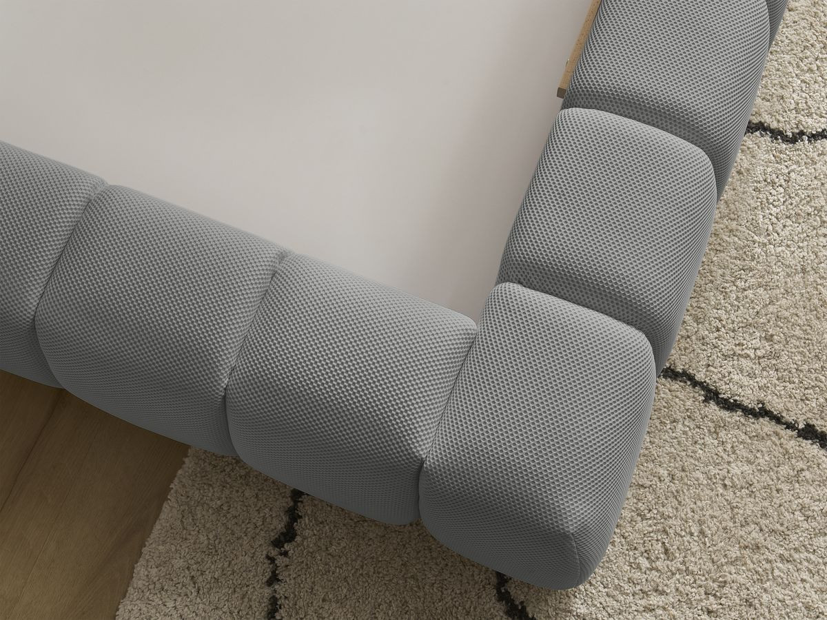 Canapé d'angle fixe EVEREST tissu chiné - Orange - Angle droit - 10 coussins