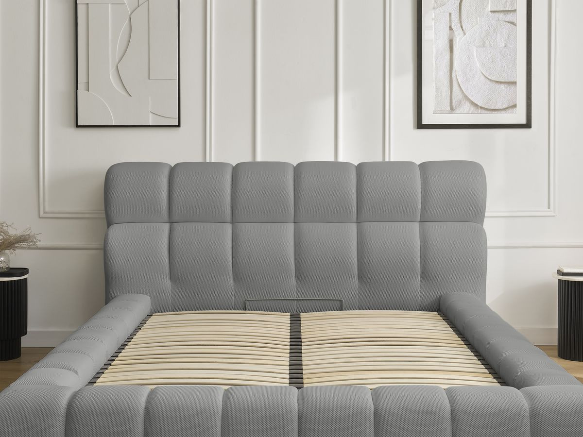 Canapé d'angle fixe EVEREST tissu chiné - Orange - Angle droit - 10 coussins