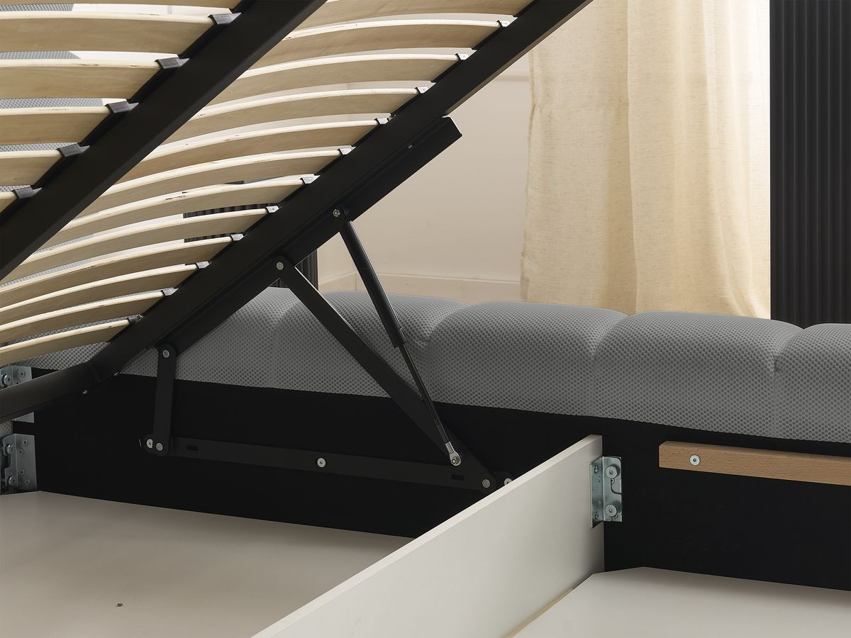 Canapé d'angle fixe EVEREST tissu chiné - Orange - Angle droit - 10 coussins
