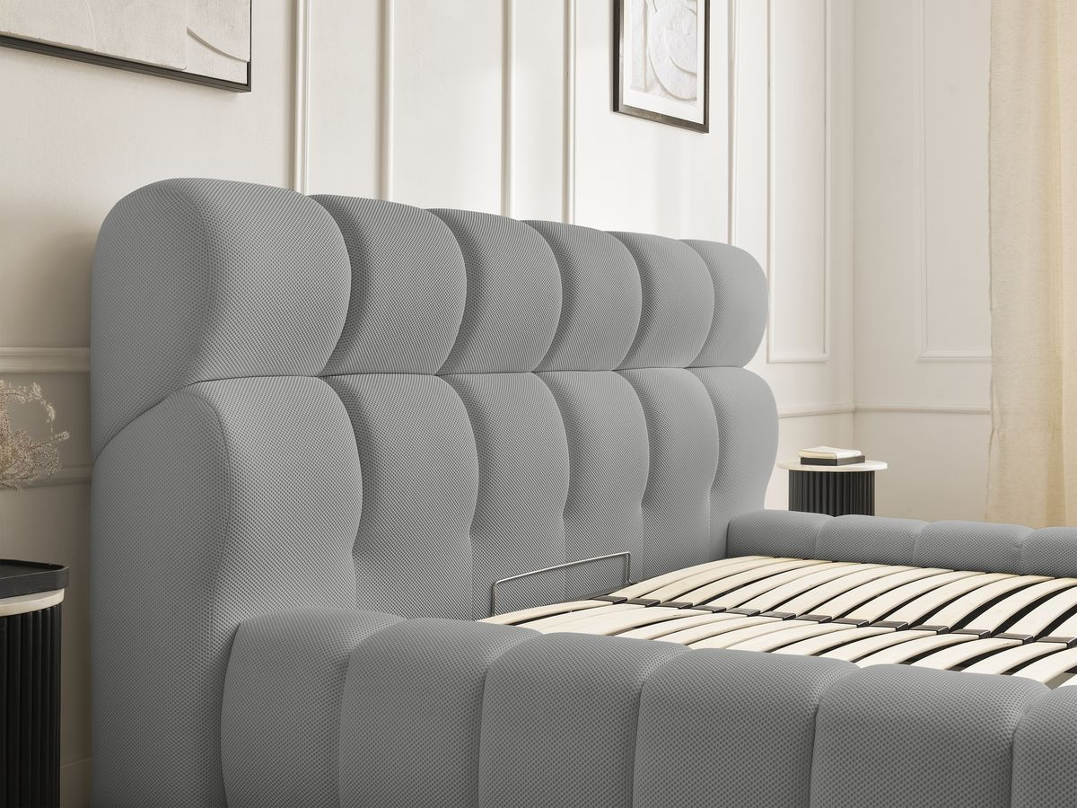 Canapé d'angle fixe EVEREST tissu chiné - Orange - Angle droit - 10 coussins