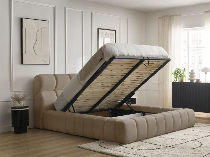 Lit coffre MONT-BLANC tissu mesh