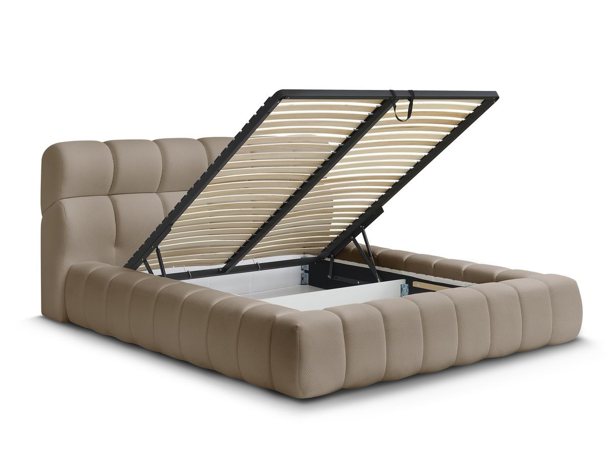 Canapé d'angle fixe EVEREST tissu chiné - Orange - Angle droit - 10 coussins