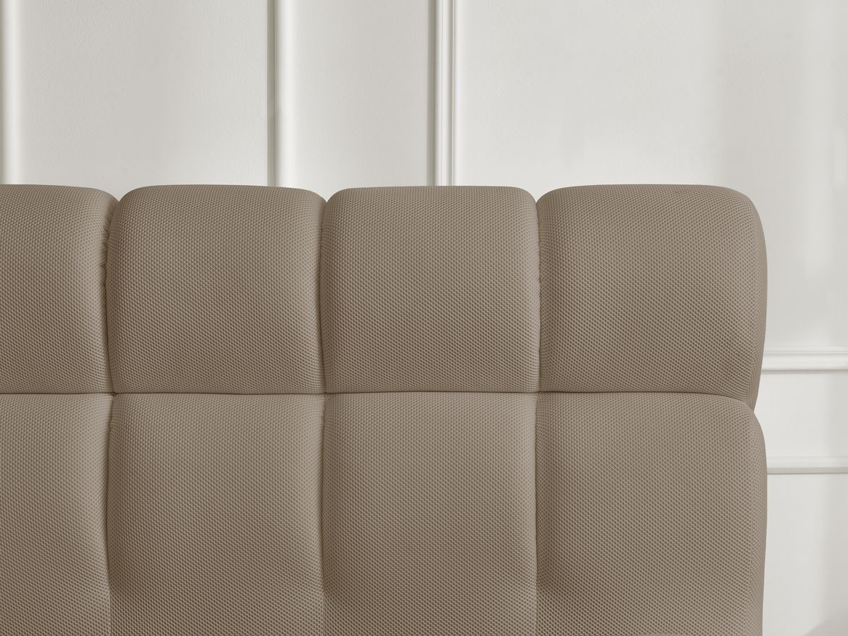 Canapé d'angle fixe EVEREST tissu chiné - Orange - Angle droit - 10 coussins