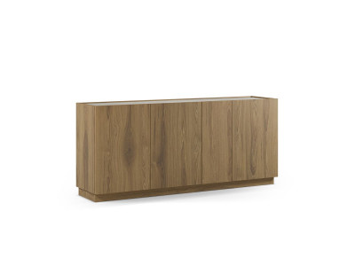 Buffet 4 portes 180 cm MARION effet chêne et travertin