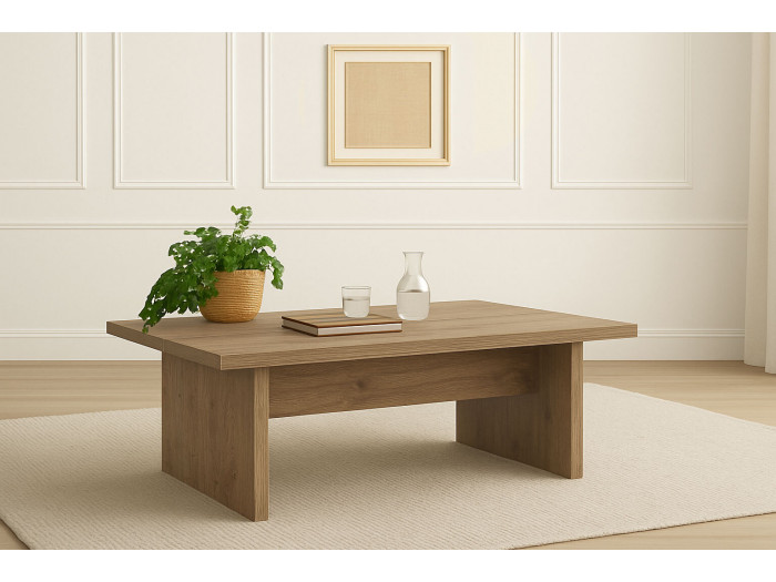 Table basse 120 cm LOANA effet bois