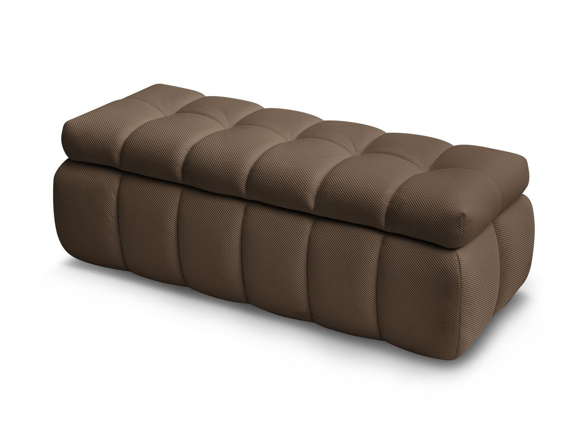 Canapé d'angle fixe EVEREST tissu chiné - Orange - Angle droit - 10 coussins