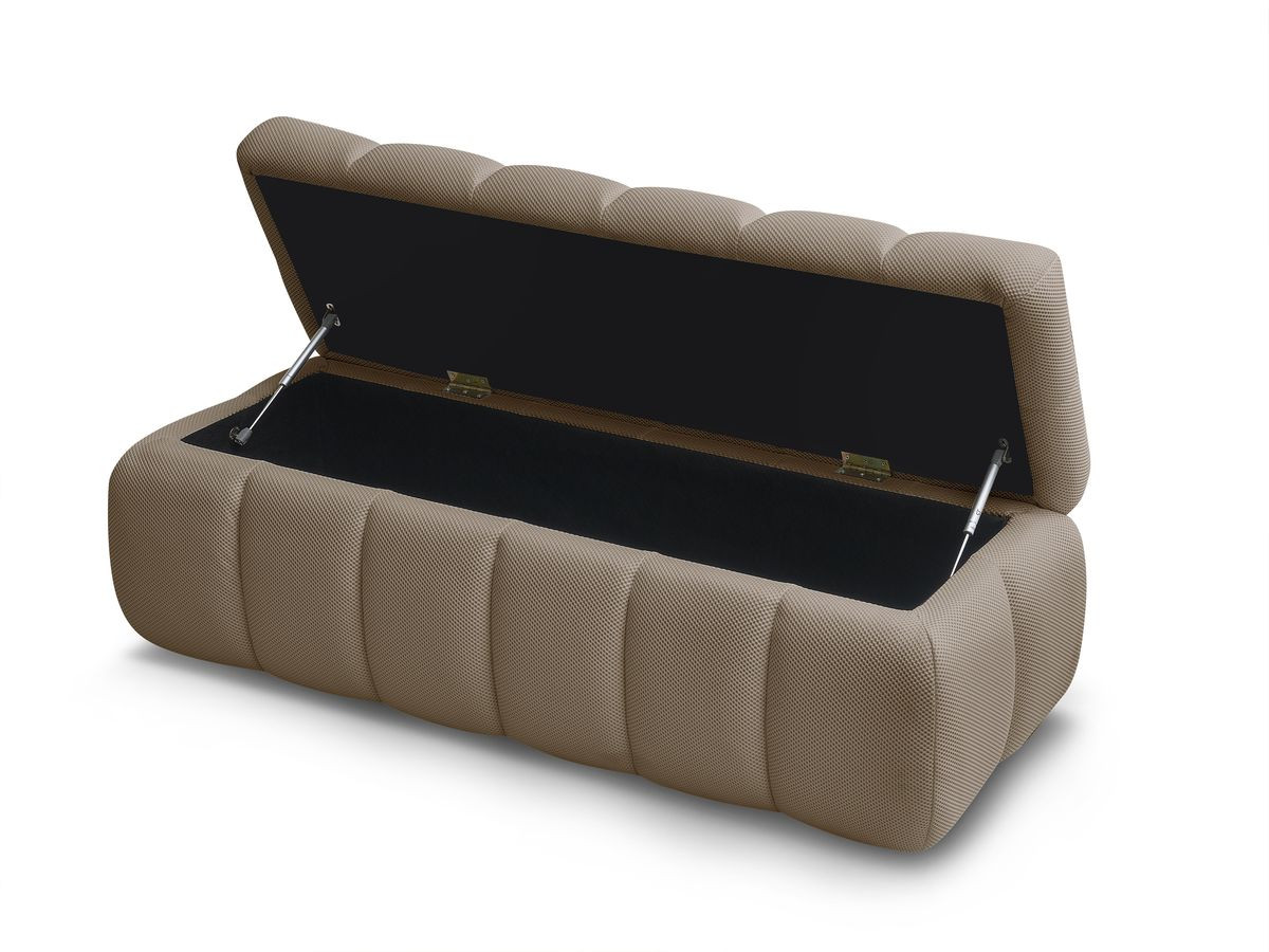Canapé d'angle fixe EVEREST tissu chiné - Orange - Angle droit - 10 coussins