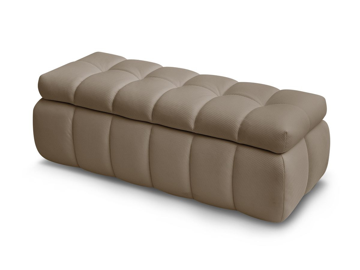 Canapé d'angle fixe EVEREST tissu chiné - Orange - Angle droit - 10 coussins