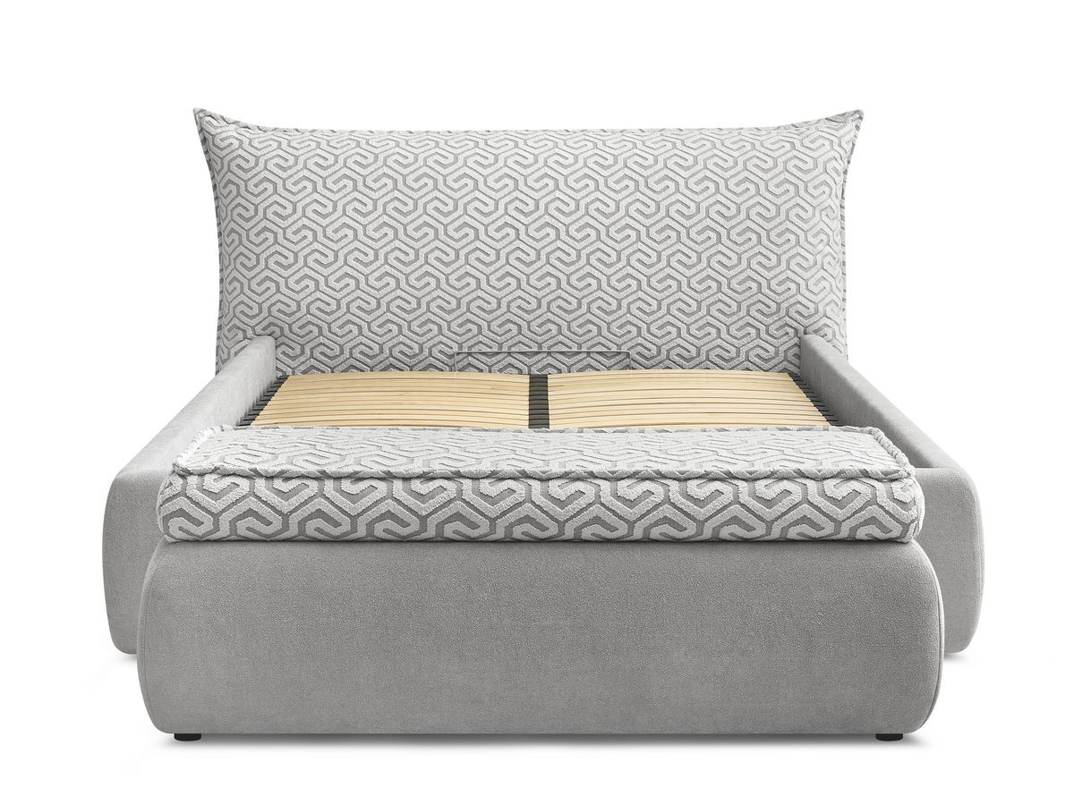 JADE opbergbed in grafische stof + JADE voeteneind Limited Edition
