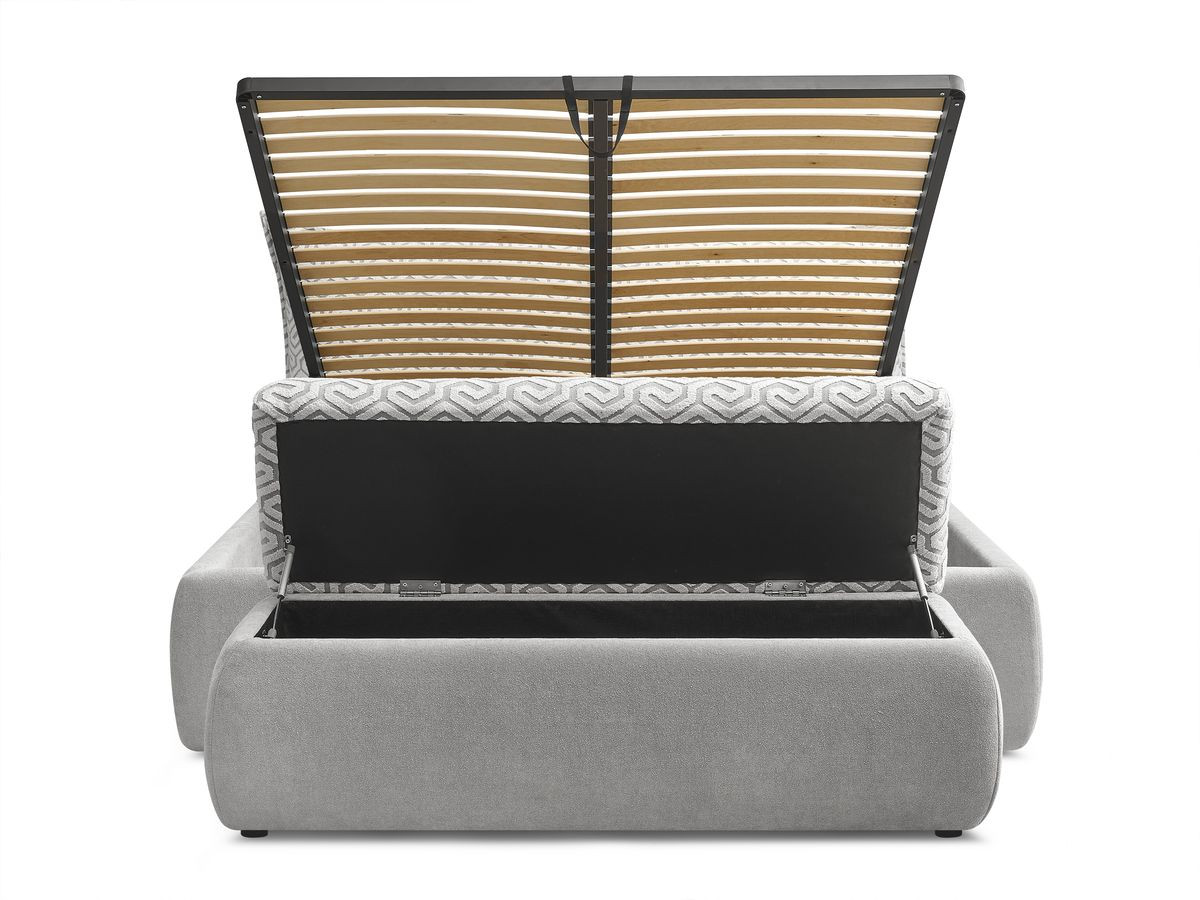 JADE opbergbed in grafische stof + JADE voeteneind Limited Edition