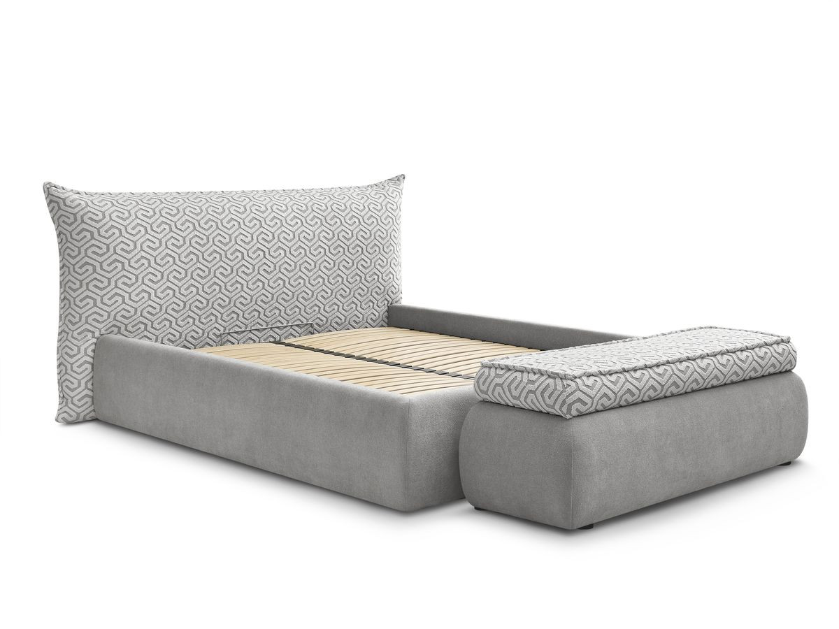 JADE opbergbed in grafische stof + JADE voeteneind Limited Edition