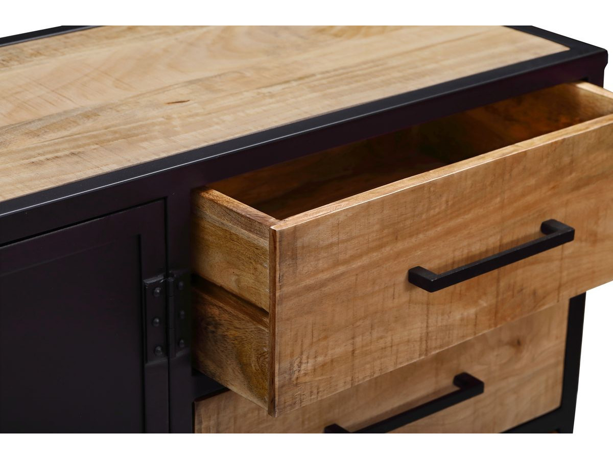 BEAUBOURG Set met 160 cm dressoir + mangohouten boekenkast