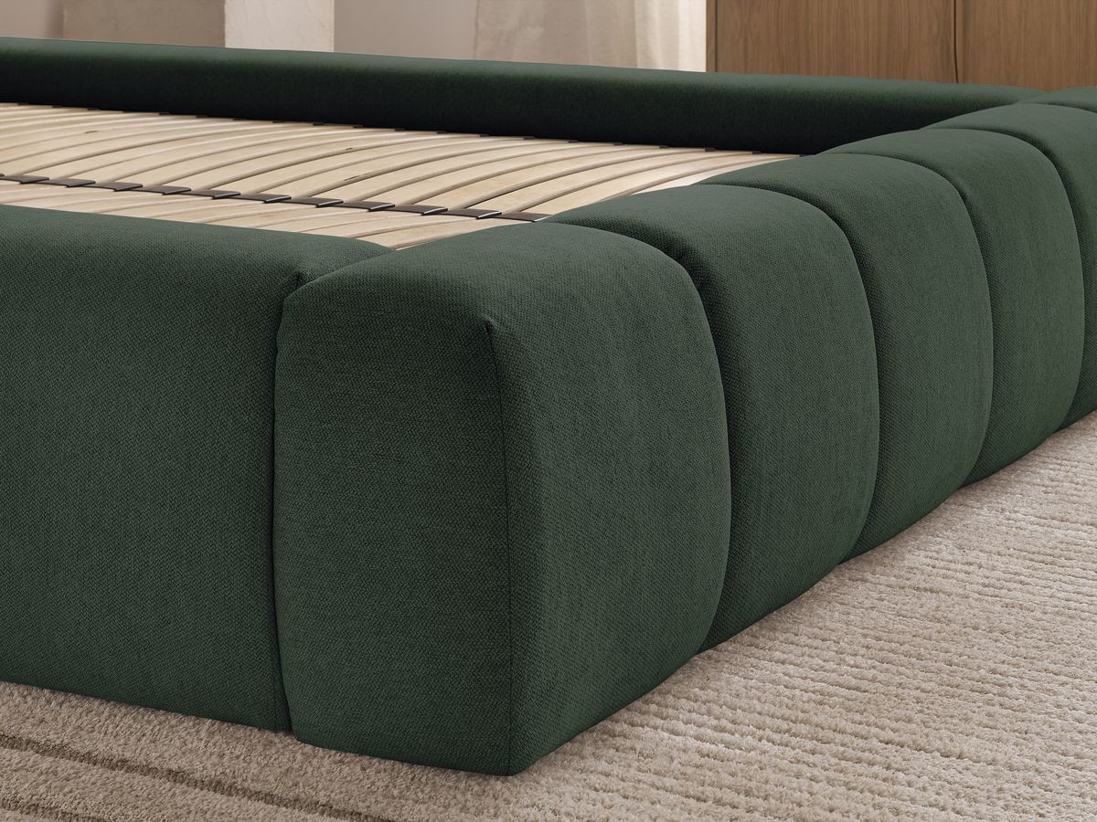 Lit coffre DENALI tissu lisse