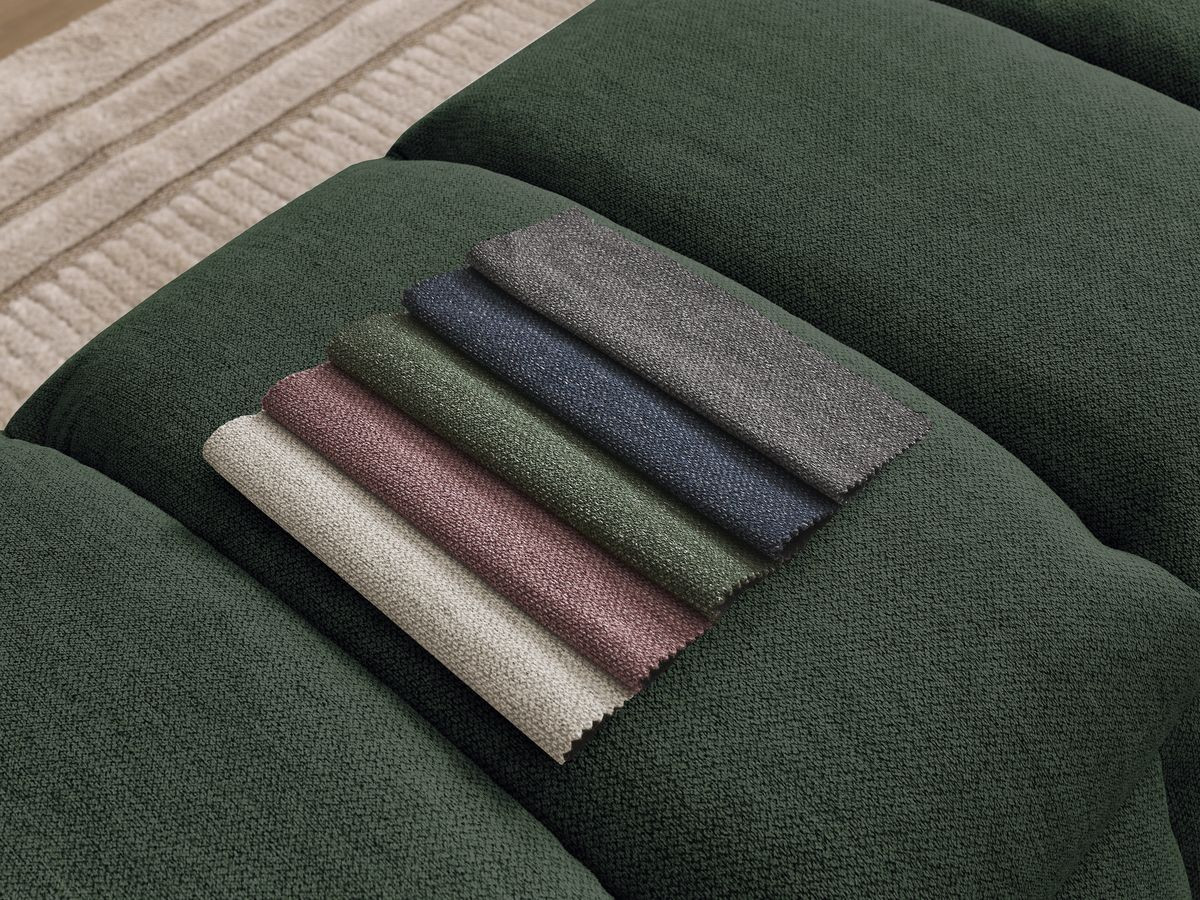 Lit coffre DENALI tissu lisse
