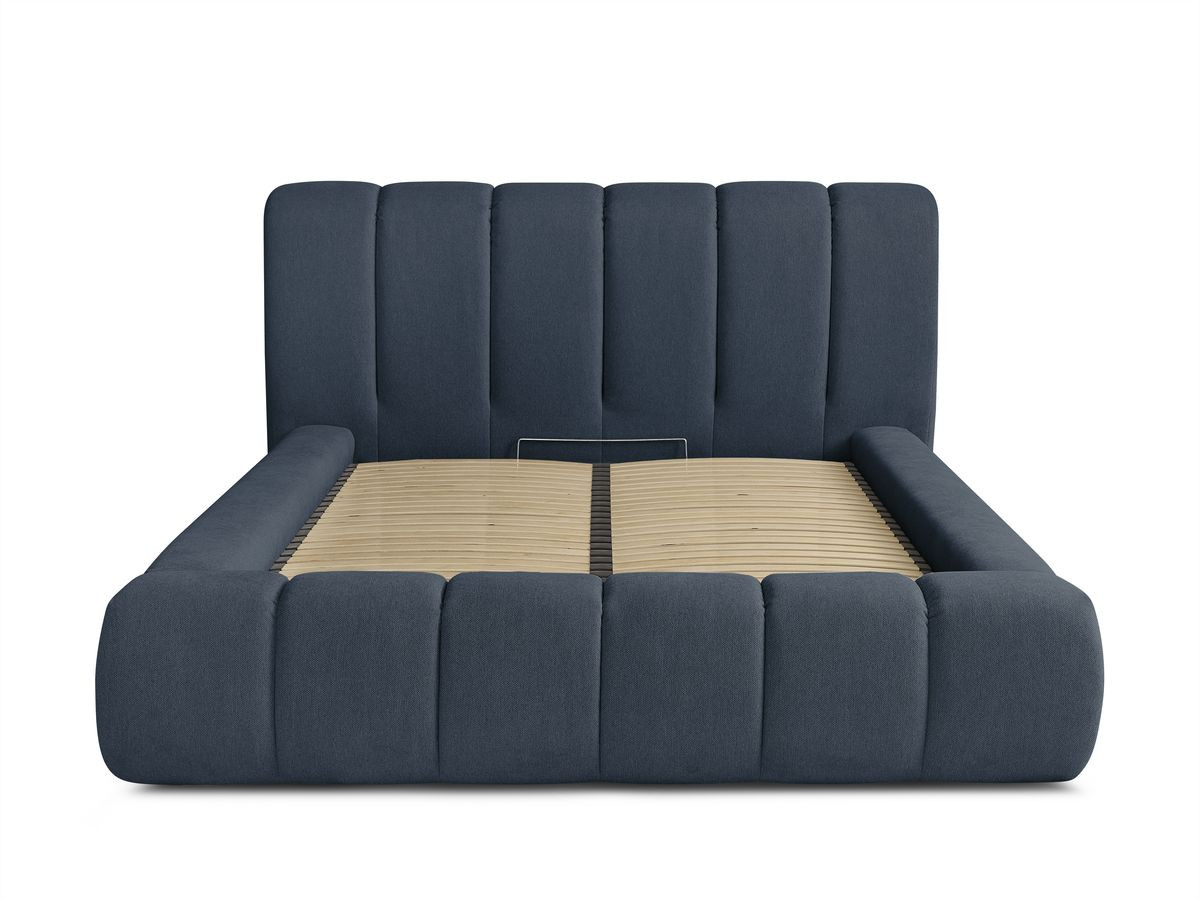 Lit coffre DENALI tissu lisse