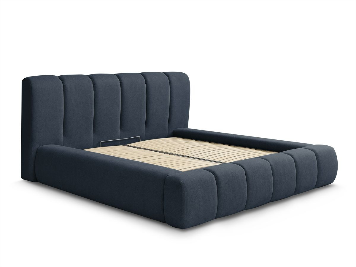 Lit coffre DENALI tissu lisse