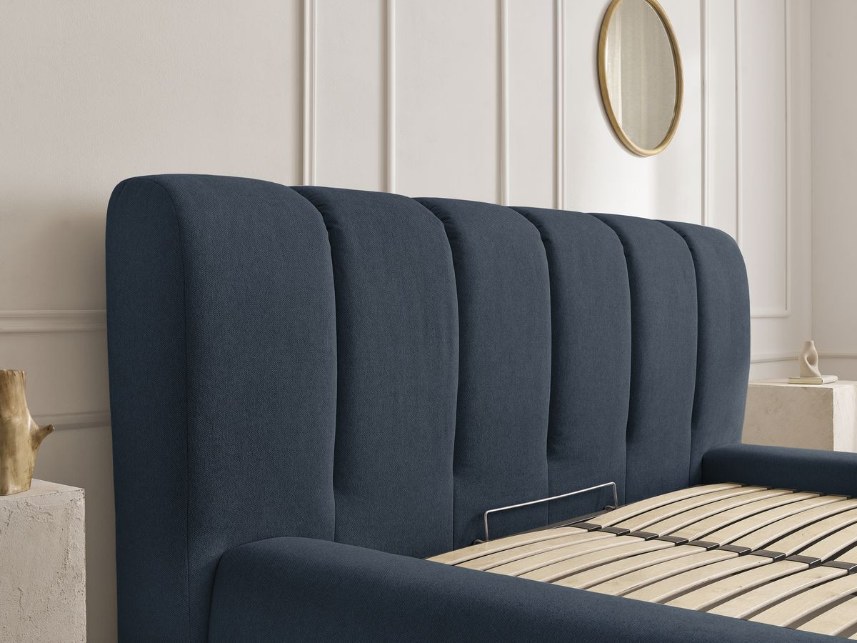 Lit coffre DENALI tissu lisse