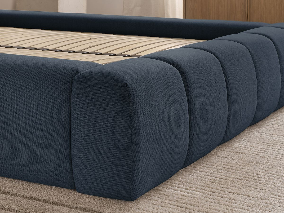 Lit coffre DENALI tissu lisse