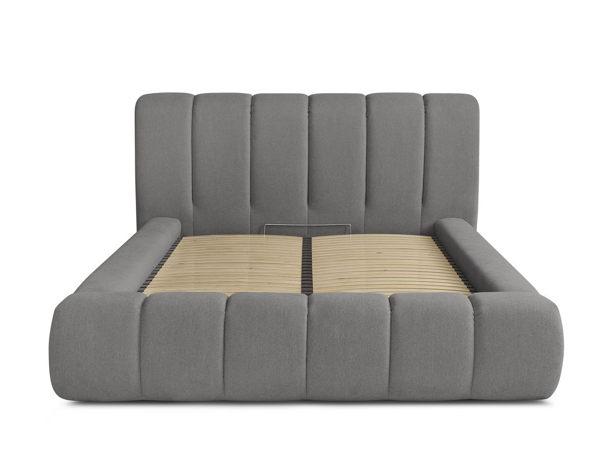 Lit coffre DENALI tissu lisse