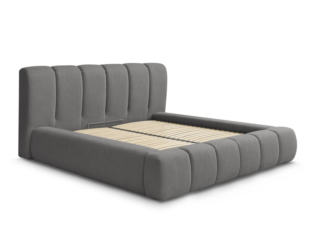 Lit coffre DENALI tissu lisse