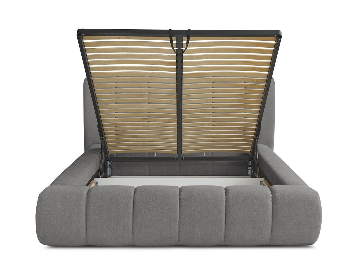 Lit coffre DENALI tissu lisse