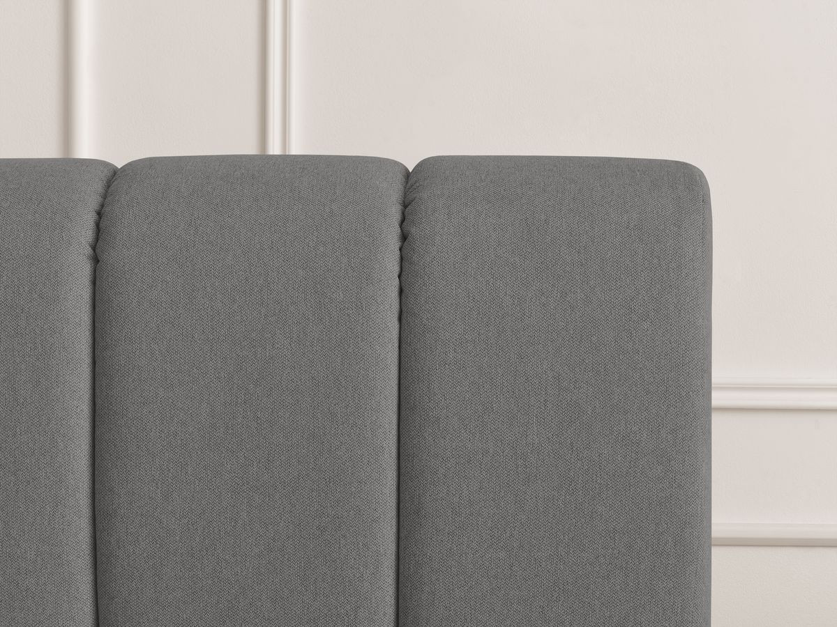 Lit coffre DENALI tissu lisse
