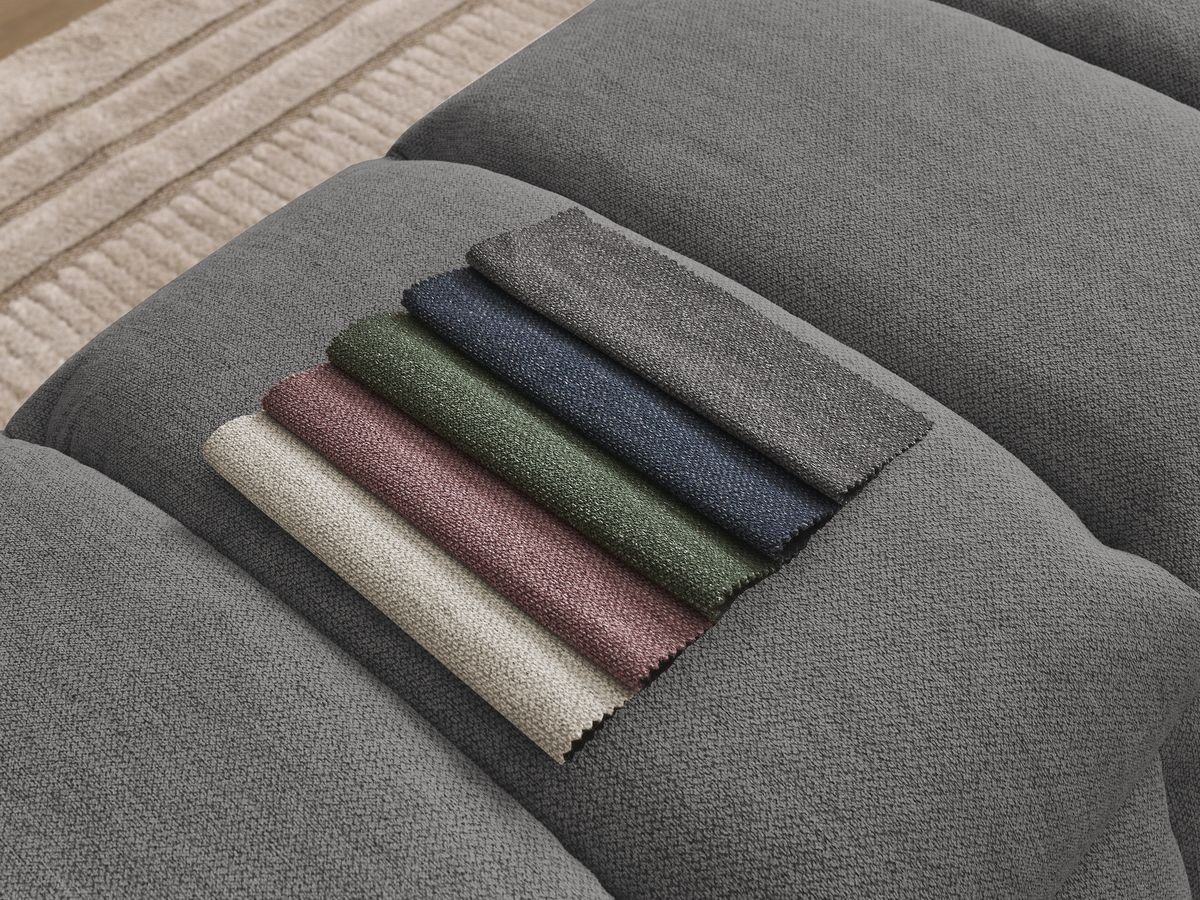 Lit coffre DENALI tissu lisse
