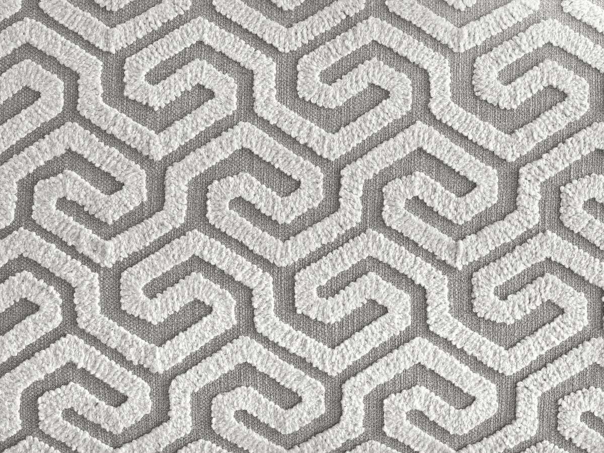 Lit coffre JADE Edition Limitée avec tête de lit effet oreiller tissu graphique