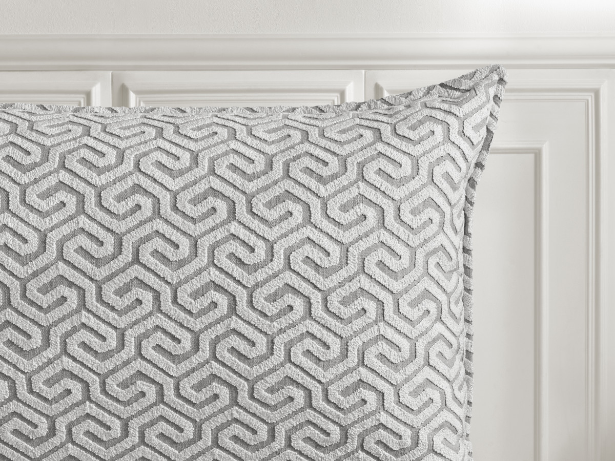 Lit coffre JADE Edition Limitée avec tête de lit effet oreiller tissu graphique