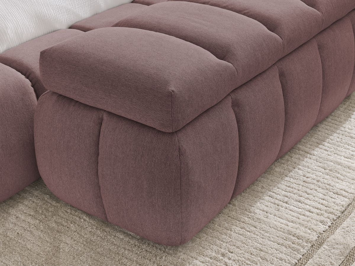 Lit coffre DENALI tissu lisse + Bout de lit DENALI