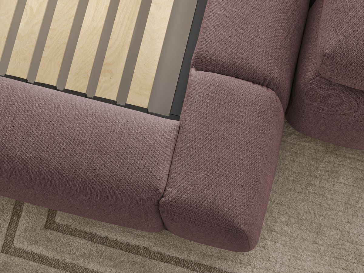 Lit coffre DENALI tissu lisse + Bout de lit DENALI
