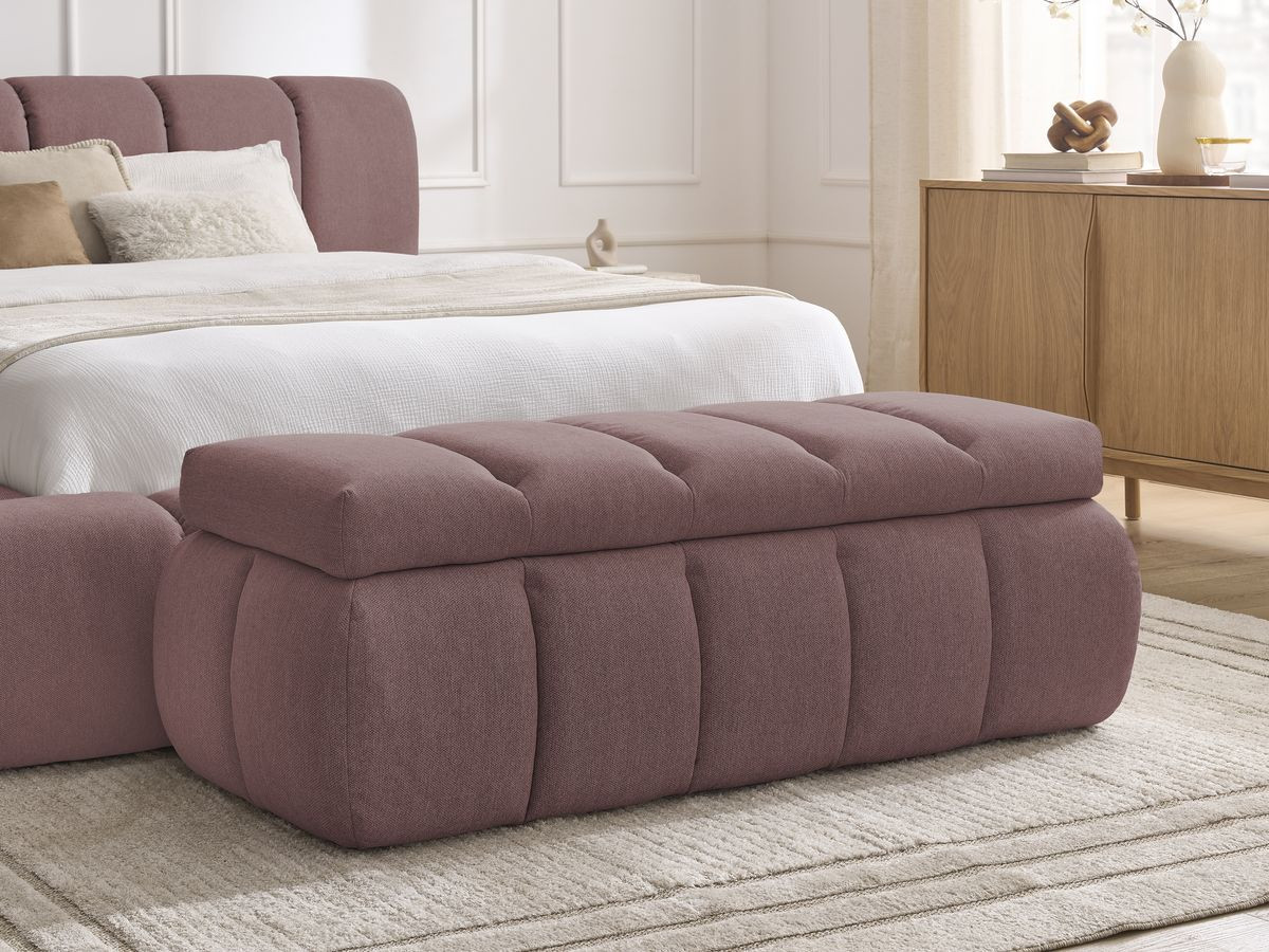 Lit coffre DENALI lisse + Bout de lit DENALI rose 140x190 + bout de lit — vue 5