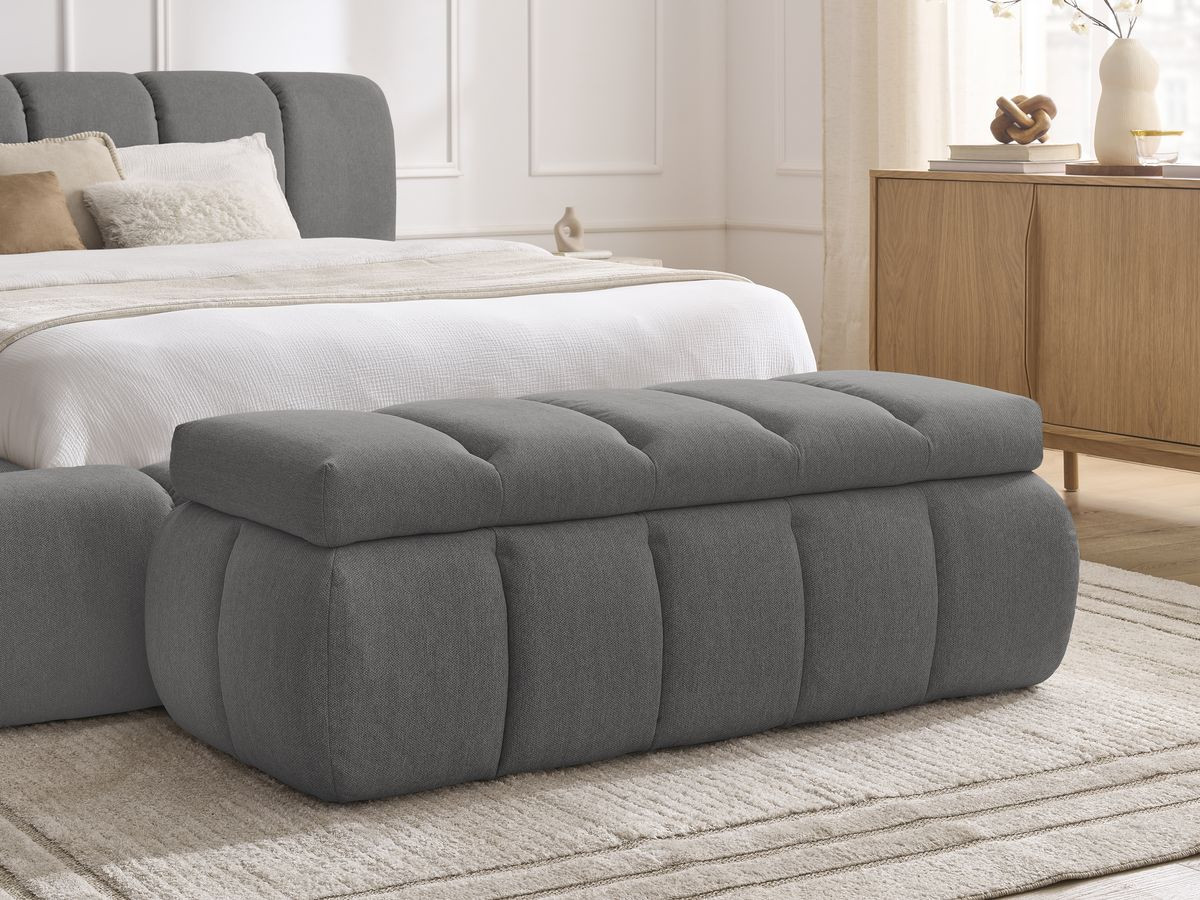 Lit coffre DENALI lisse + Bout de lit DENALI gris foncé 140x190 + bout de lit — vue 5