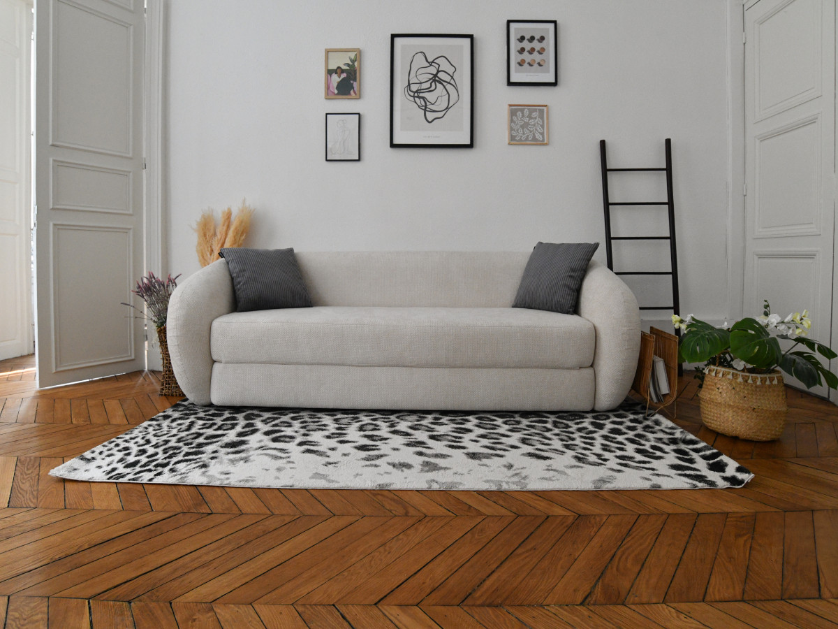 Canapé droit convertible déplimousse NEYO lisse beige — vue 5