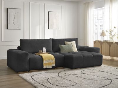 Canapé d'angle réversible convertible coffre ANAKIN tissu texturé