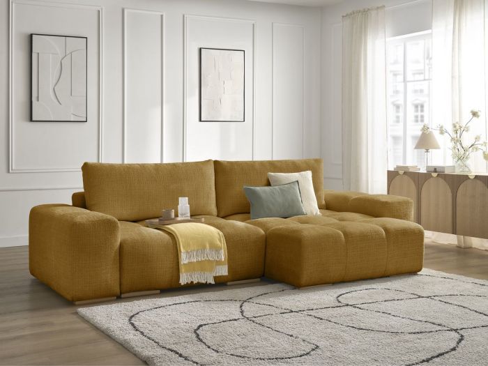 Canapé d'angle réversible ANAKIN tissu texturé