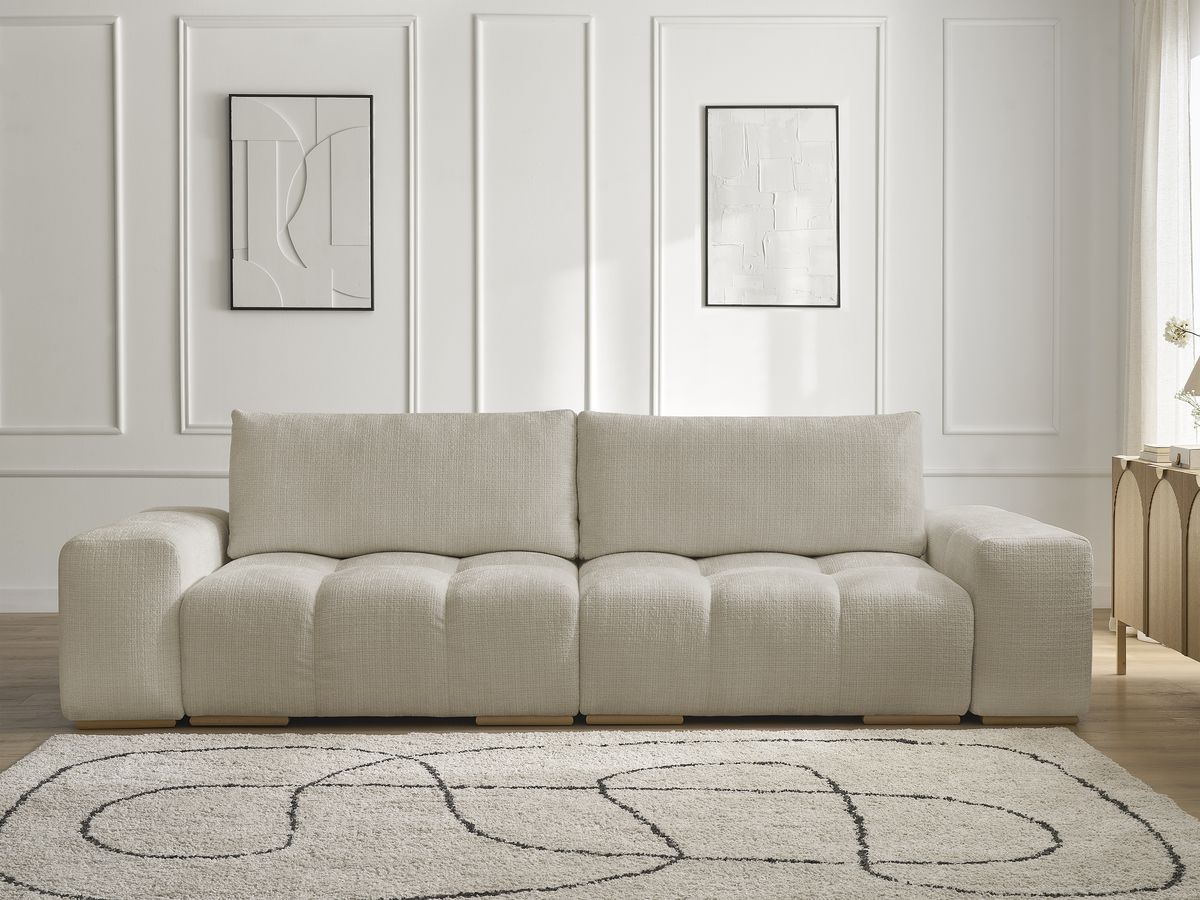 Canapé droit convertible coffre ANAKIN texturé beige — vue 5