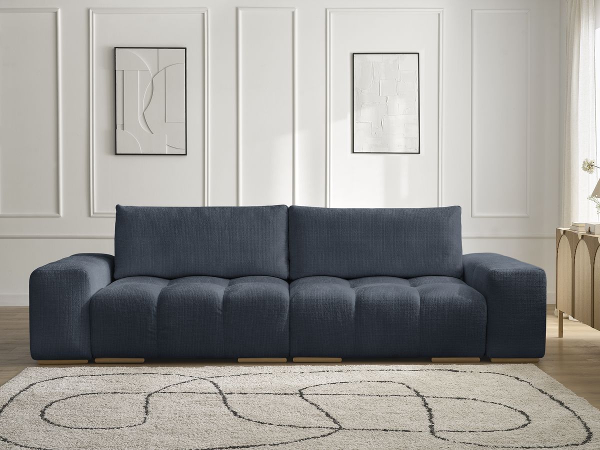 Canapé droit convertible coffre ANAKIN texturé bleu foncé — vue 5