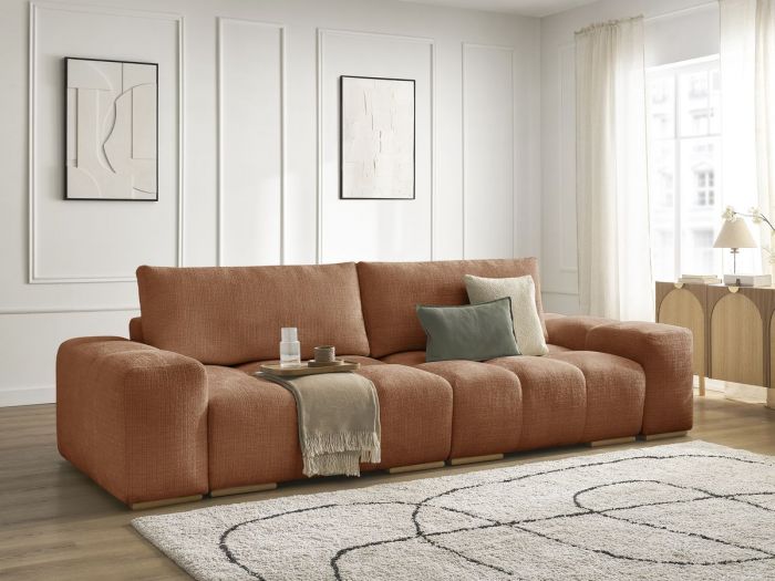 Canapé droit convertible coffre ANAKIN tissu texturé