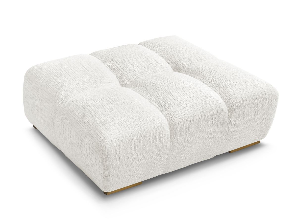 Canapé d'angle fixe EVEREST tissu chiné - Orange - Angle droit - 10 coussins