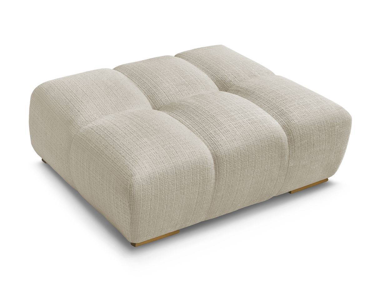 Canapé d'angle fixe EVEREST tissu chiné - Orange - Angle droit - 10 coussins