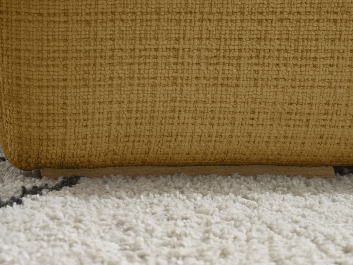 Canapé d'angle fixe EVEREST tissu chiné - Orange - Angle droit - 10 coussins