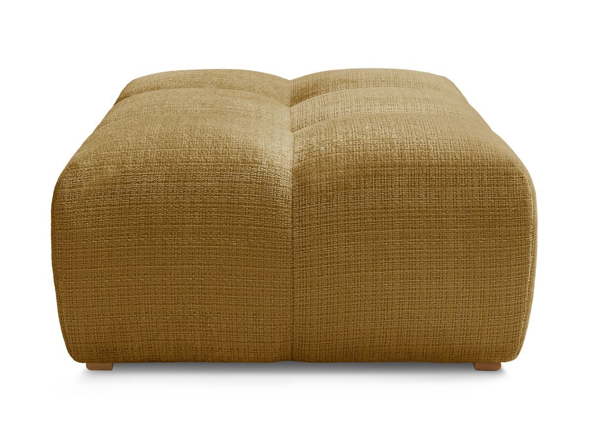 Canapé d'angle fixe EVEREST tissu chiné - Orange - Angle droit - 10 coussins