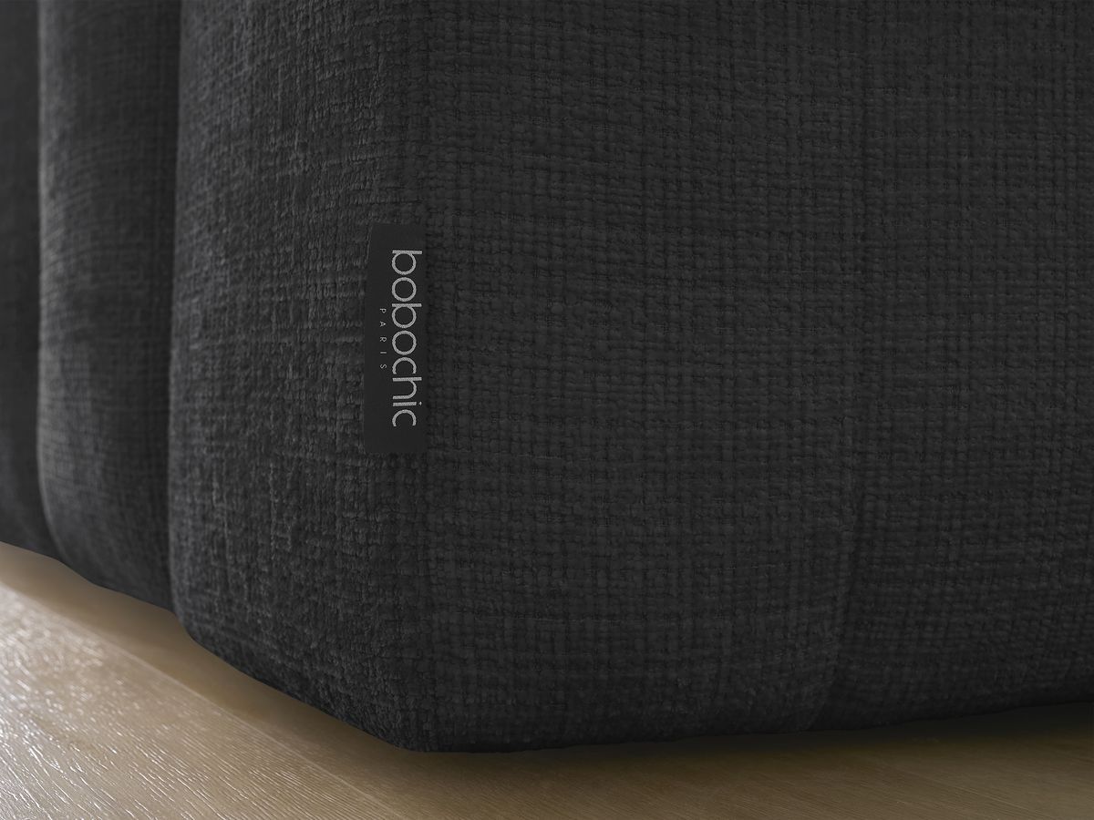 Canapé d'angle fixe EVEREST tissu chiné - Orange - Angle droit - 10 coussins