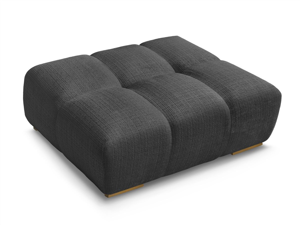 Canapé d'angle fixe EVEREST tissu chiné - Orange - Angle droit - 10 coussins