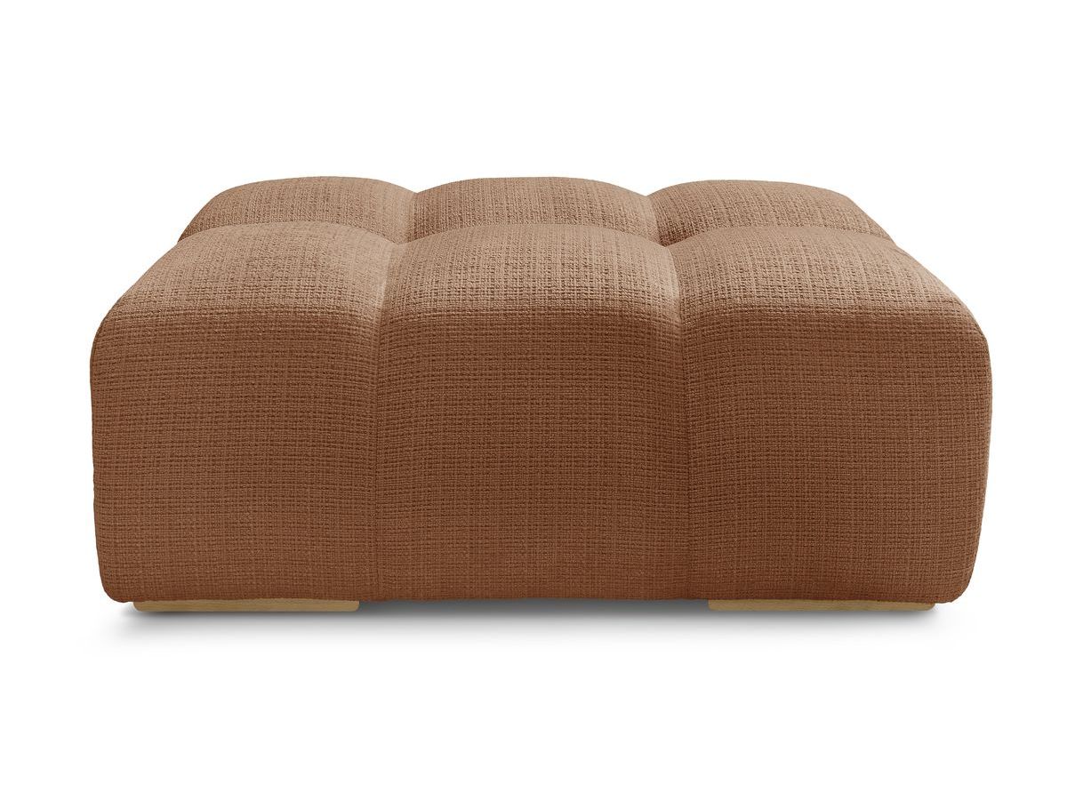 Canapé d'angle fixe EVEREST tissu chiné - Orange - Angle droit - 10 coussins
